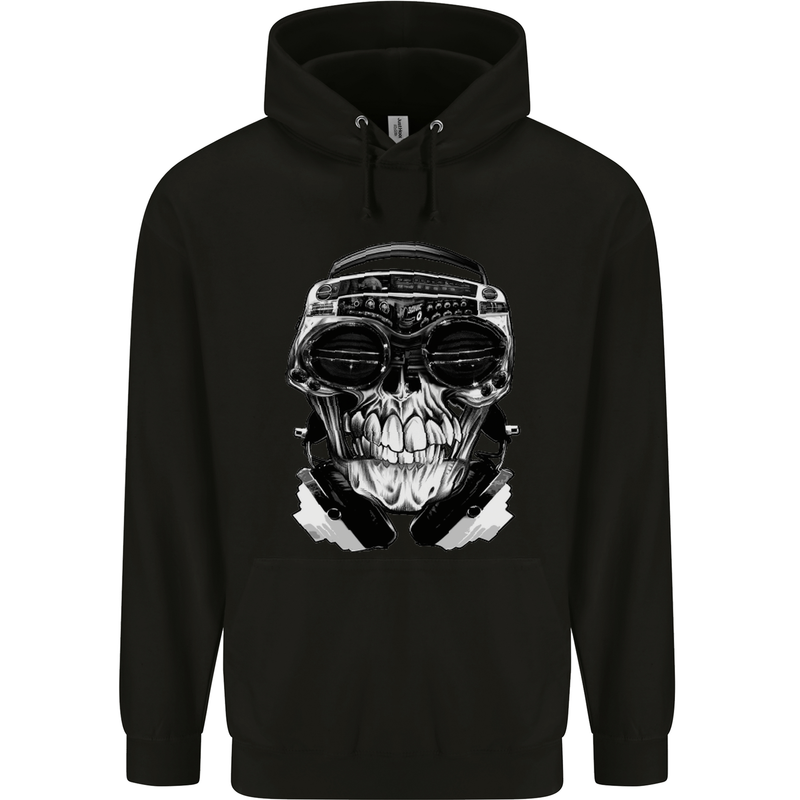 Ghetto Blaster Skull Childrens Kids Hoodie Black