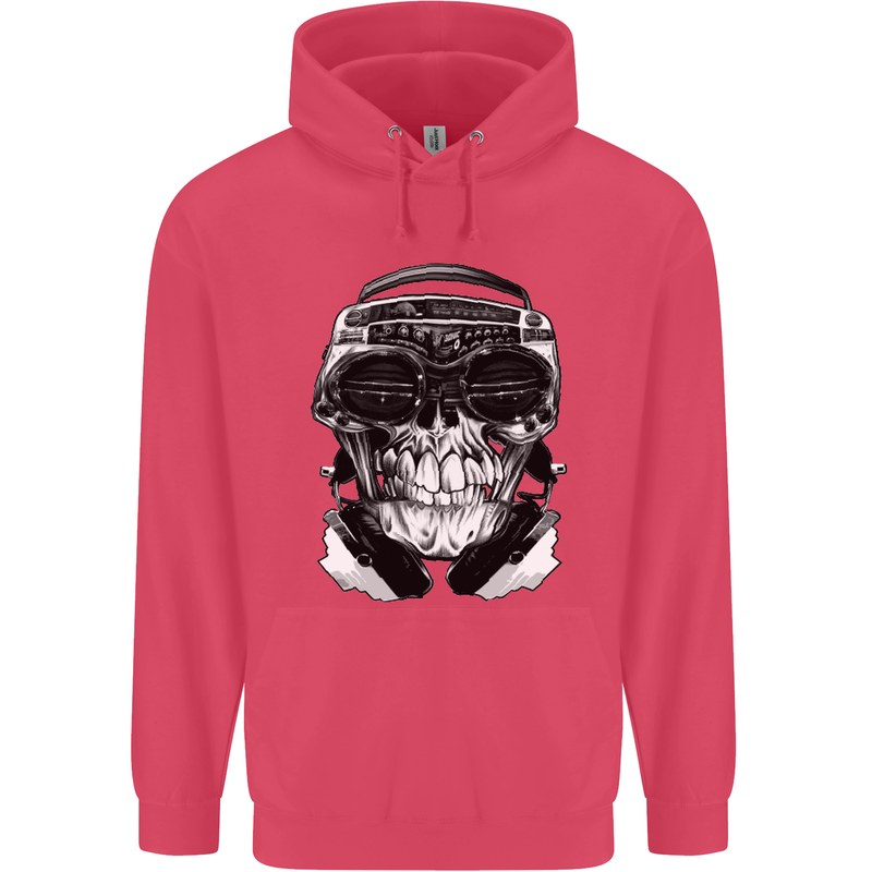 Ghetto Blaster Skull Childrens Kids Hoodie Heliconia
