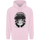 Ghetto Blaster Skull Childrens Kids Hoodie Light Pink
