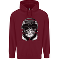 Ghetto Blaster Skull Childrens Kids Hoodie Maroon