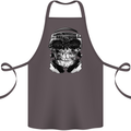 Ghetto Blaster Skull Cotton Apron 100% Organic Dark Grey