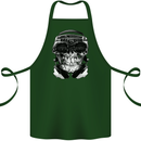 Ghetto Blaster Skull Cotton Apron 100% Organic Forest Green