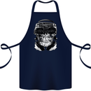 Ghetto Blaster Skull Cotton Apron 100% Organic Navy Blue