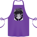 Ghetto Blaster Skull Cotton Apron 100% Organic Purple