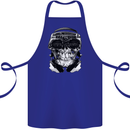 Ghetto Blaster Skull Cotton Apron 100% Organic Royal Blue