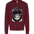 Ghetto Blaster Skull Kids Sweatshirt Jumper Maroon