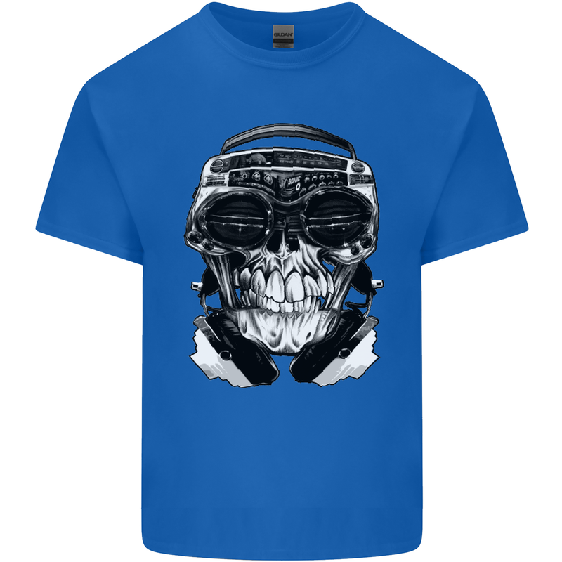 Ghetto Blaster Skull Kids T-Shirt Childrens Royal Blue