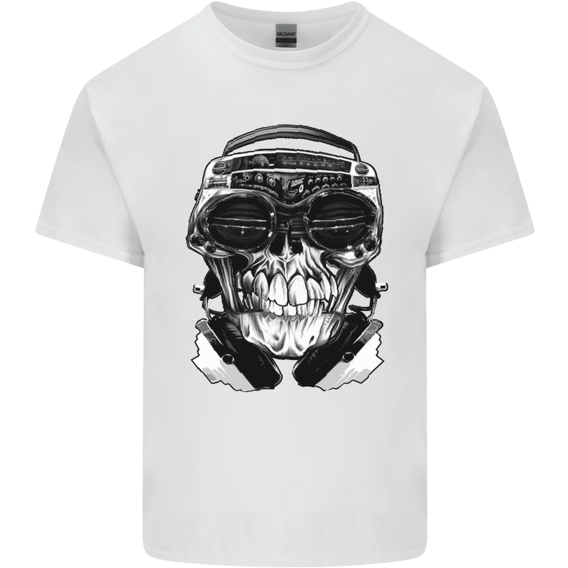 Ghetto Blaster Skull Kids T-Shirt Childrens White