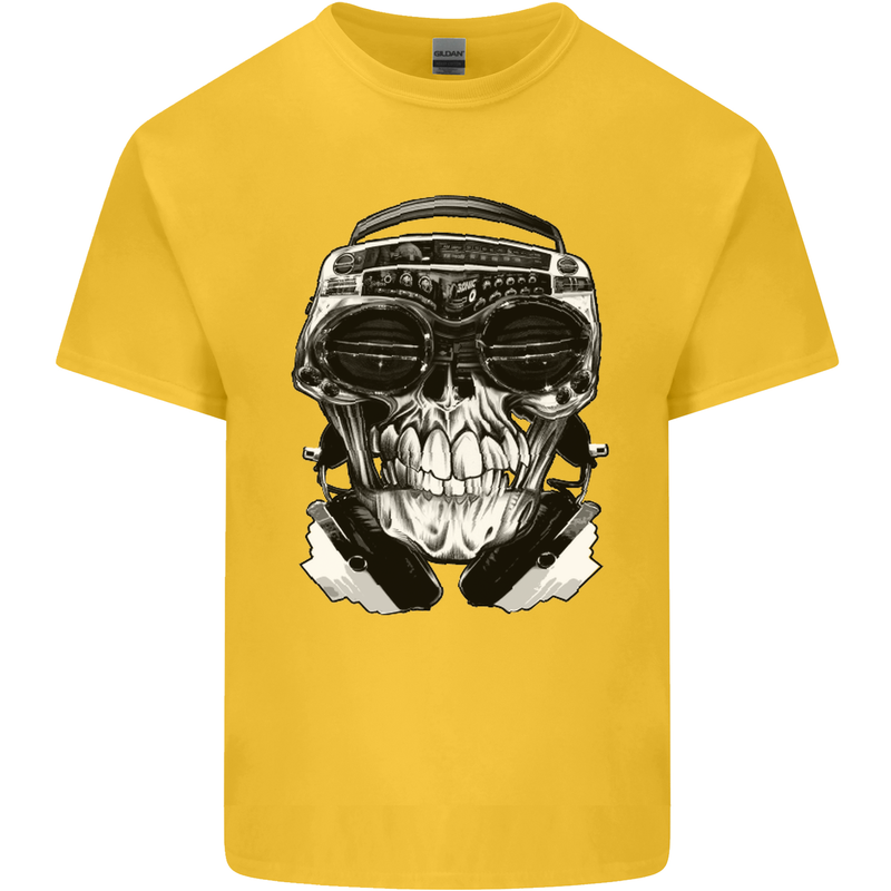 Ghetto Blaster Skull Kids T-Shirt Childrens Yellow