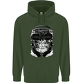 Ghetto Blaster Skull Mens 80% Cotton Hoodie Forest Green