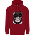 Ghetto Blaster Skull Mens 80% Cotton Hoodie Red