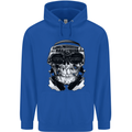 Ghetto Blaster Skull Mens 80% Cotton Hoodie Royal Blue