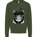 Ghetto Blaster Skull Mens Sweatshirt Jumper Forest Green