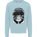 Ghetto Blaster Skull Mens Sweatshirt Jumper Light Blue