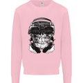 Ghetto Blaster Skull Mens Sweatshirt Jumper Light Pink