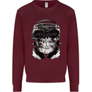Ghetto Blaster Skull Mens Sweatshirt Jumper Maroon