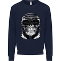 Ghetto Blaster Skull Mens Sweatshirt Jumper Navy Blue