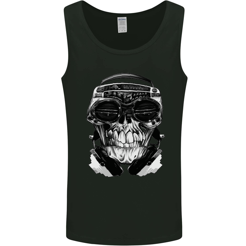 Ghetto Blaster Skull Mens Vest Tank Top Black