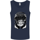 Ghetto Blaster Skull Mens Vest Tank Top Navy Blue