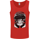 Ghetto Blaster Skull Mens Vest Tank Top Red