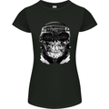 Ghetto Blaster Skull Womens Petite Cut T-Shirt Black