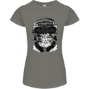Ghetto Blaster Skull Womens Petite Cut T-Shirt Charcoal