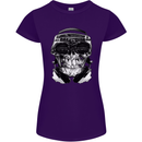 Ghetto Blaster Skull Womens Petite Cut T-Shirt Purple