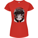 Ghetto Blaster Skull Womens Petite Cut T-Shirt Red