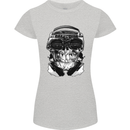 Ghetto Blaster Skull Womens Petite Cut T-Shirt Sports Grey
