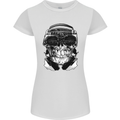 Ghetto Blaster Skull Womens Petite Cut T-Shirt White