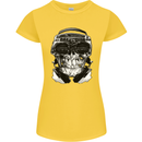 Ghetto Blaster Skull Womens Petite Cut T-Shirt Yellow