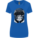 Ghetto Blaster Skull Womens Wider Cut T-Shirt Royal Blue