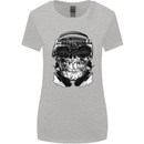 Ghetto Blaster Skull Womens Wider Cut T-Shirt Sports Grey