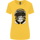 Ghetto Blaster Skull Womens Wider Cut T-Shirt Yellow