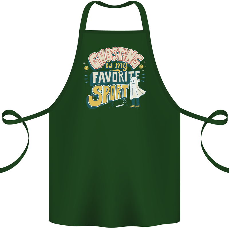 Ghosting Sport Funny Anti Valentines Day Cotton Apron 100% Organic Forest Green