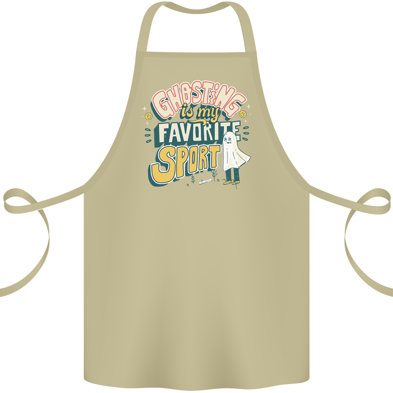 Ghosting Sport Funny Anti Valentines Day Cotton Apron 100% Organic Khaki