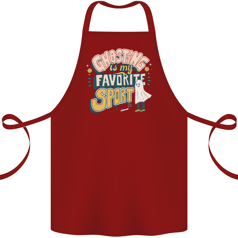 Ghosting Sport Funny Anti Valentines Day Cotton Apron 100% Organic Maroon
