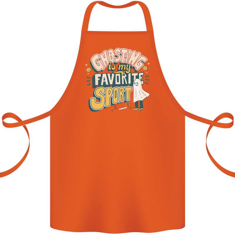 Ghosting Sport Funny Anti Valentines Day Cotton Apron 100% Organic Orange