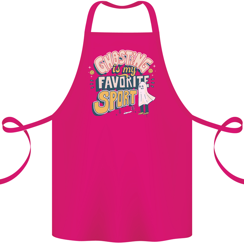Ghosting Sport Funny Anti Valentines Day Cotton Apron 100% Organic Pink