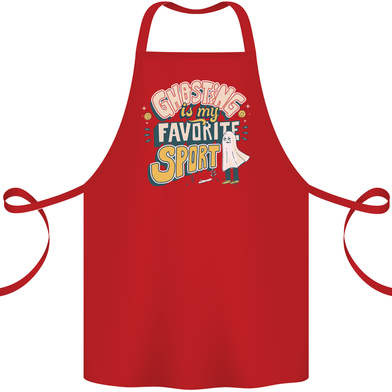 Ghosting Sport Funny Anti Valentines Day Cotton Apron 100% Organic Red