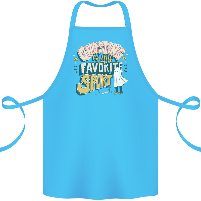Ghosting Sport Funny Anti Valentines Day Cotton Apron 100% Organic Turquoise
