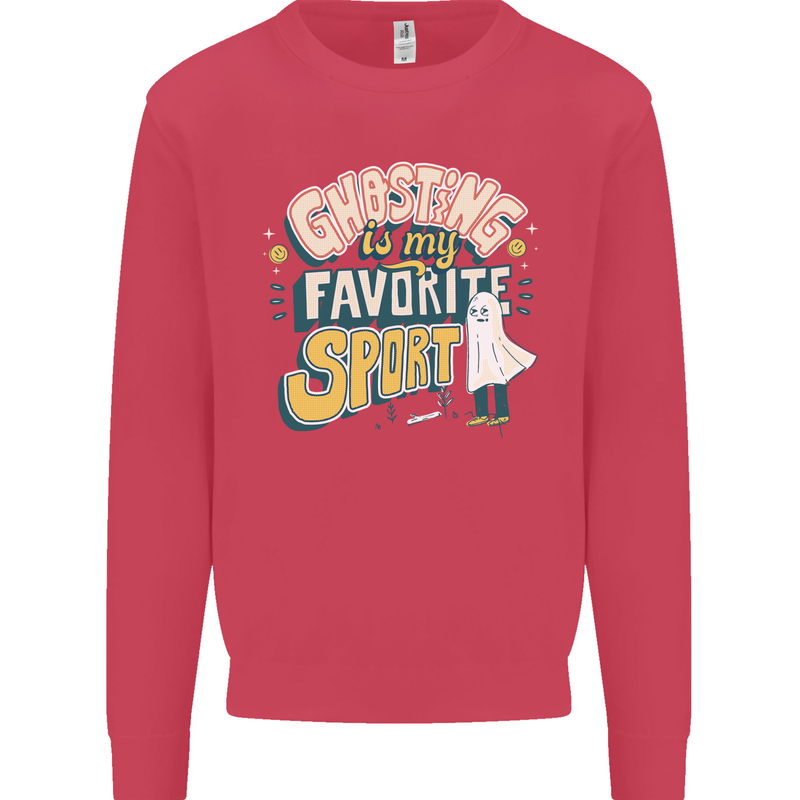 Ghosting Sport Funny Anti Valentines Day Kids Sweatshirt Jumper Heliconia