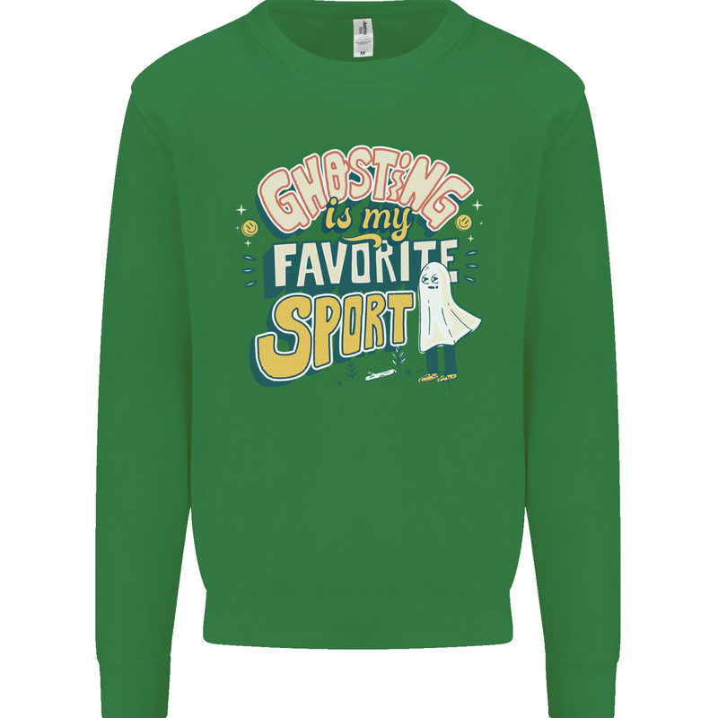 Ghosting Sport Funny Anti Valentines Day Kids Sweatshirt Jumper Irish Green