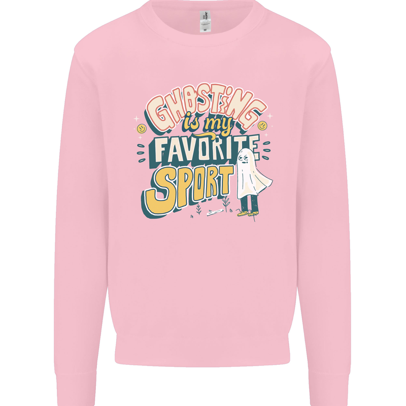 Ghosting Sport Funny Anti Valentines Day Kids Sweatshirt Jumper Light Pink