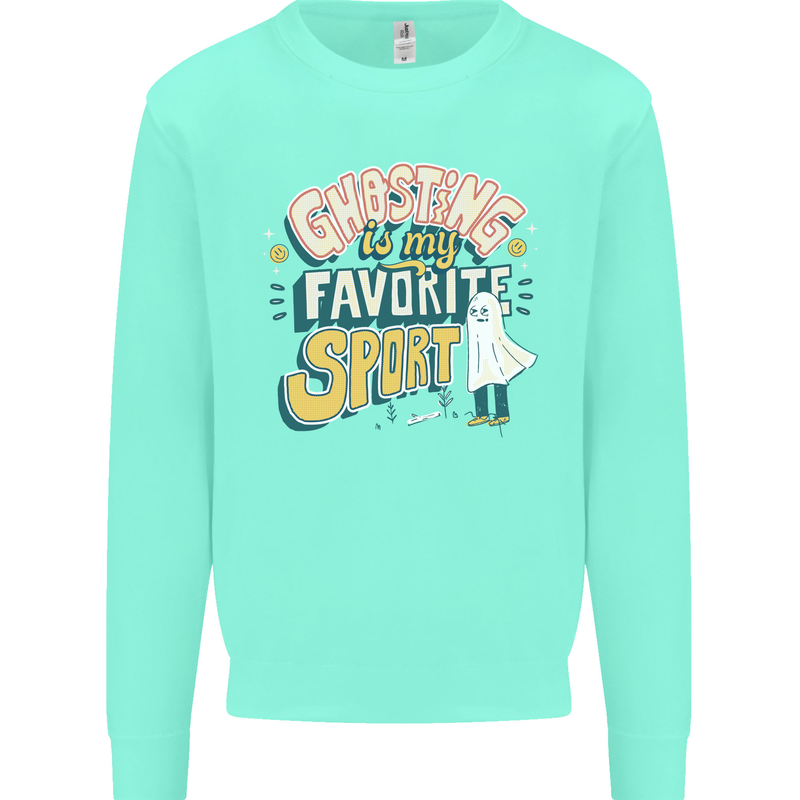 Ghosting Sport Funny Anti Valentines Day Kids Sweatshirt Jumper Peppermint