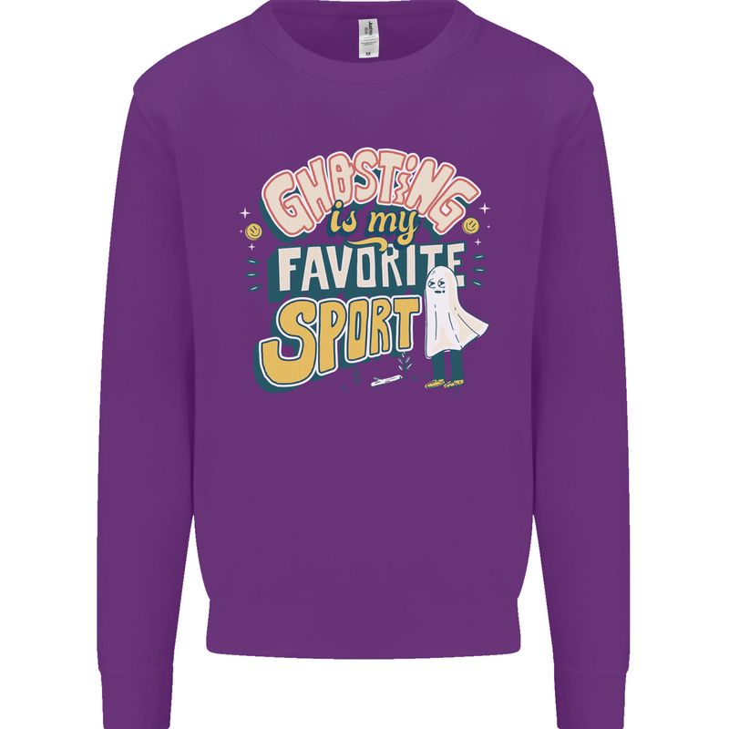 Ghosting Sport Funny Anti Valentines Day Kids Sweatshirt Jumper Purple