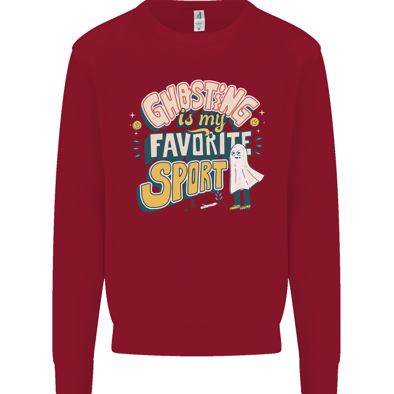 Ghosting Sport Funny Anti Valentines Day Kids Sweatshirt Jumper Red