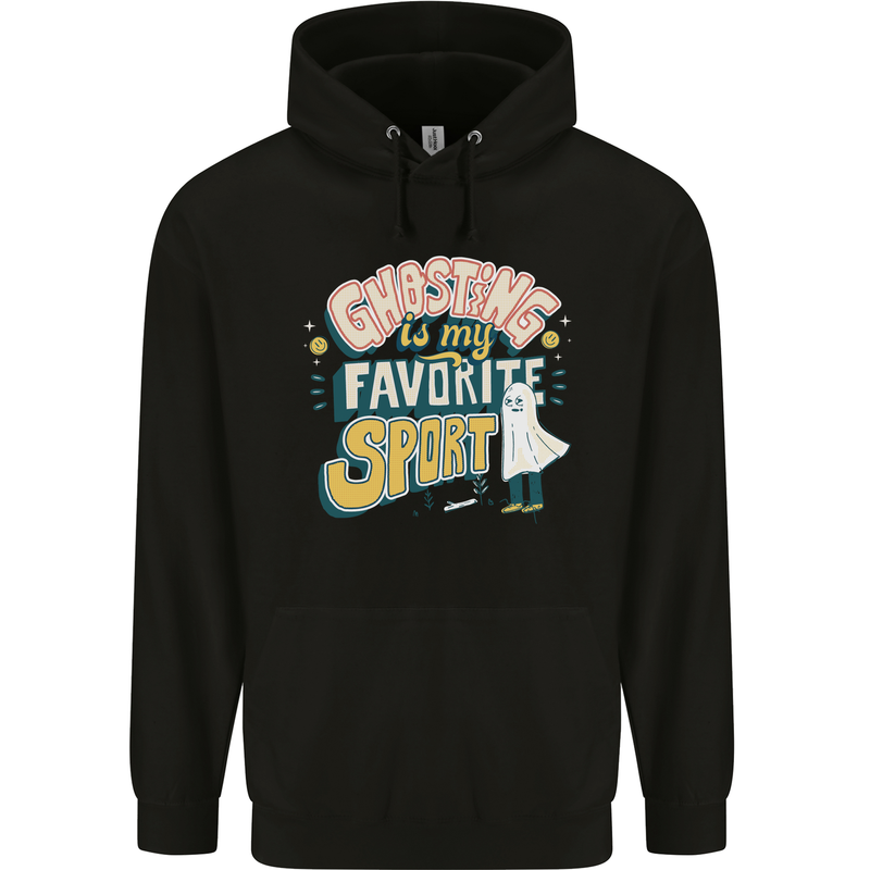 Ghosting Sport Funny Anti Valentines Day Mens 80% Cotton Hoodie Black