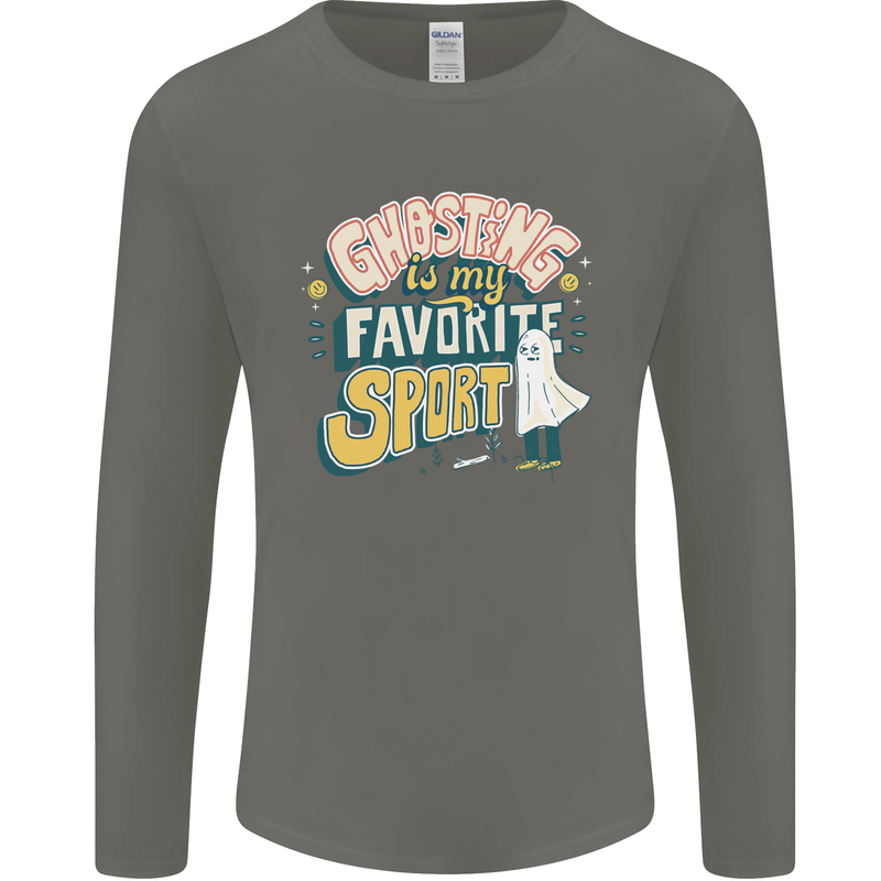 Ghosting Sport Funny Anti Valentines Day Mens Long Sleeve T-Shirt Charcoal