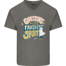 Ghosting Sport Funny Anti Valentines Day Mens V-Neck Cotton T-Shirt Charcoal